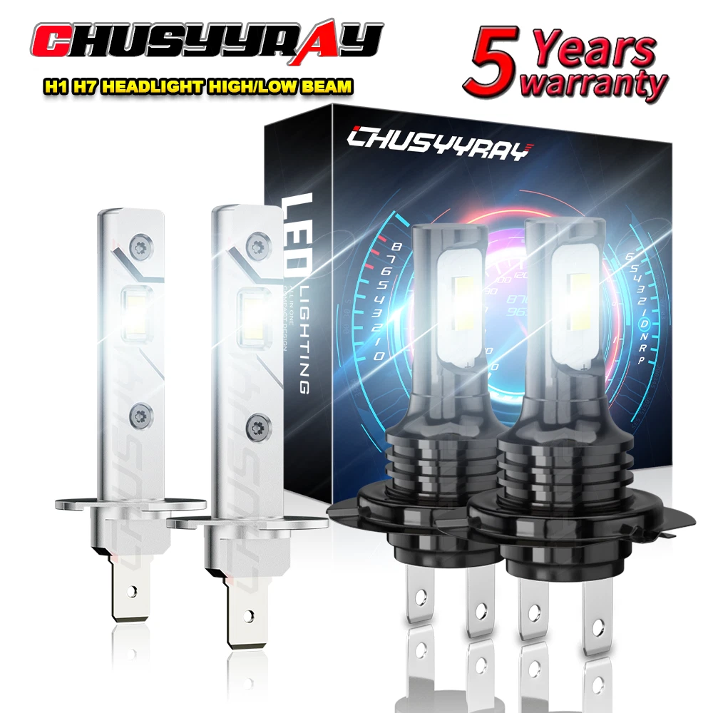 H1 H7 10000K Combo LED Headlight High Low Beam Bulbs Kit Super Bright White