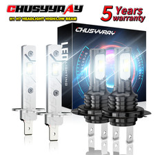 H1 H7 10000k Combo Led Headlight High Low Beam Bulbs Kit Super Bright White
