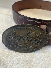 Vintage Coca-Cola Belt Buckle and Leather  Coke  Belt