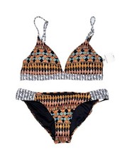 NWT Volcom Womens Bikini 2 Piece Set LARGE Top MEDIUM Bottoms Aztec True To This