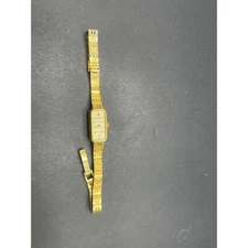 Vintage Seiko Quartz Analog Wristwatch Gold Tone Rectangular Face 1320-5029