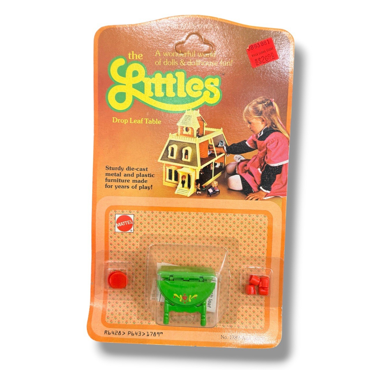 Mattel Vintage Littles Dollhouse Furniture Drop Leaf Table Nrfc #1789