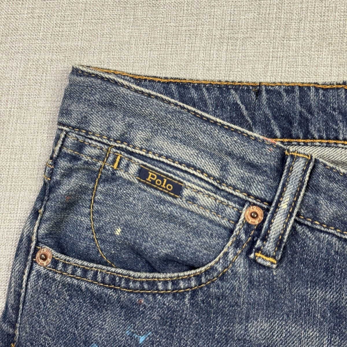 Polo Ralph Lauren Paint Astor Slim Boyfriend Jeans Girls Large 12
