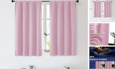 Sally Short Blackout Curtains for Bedroom Living 40"W x 45"L Pack of 2 Pink