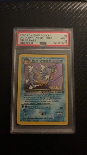 Pokemon Dark Gyarados Prerelease Holo Card 8/82 PSA 9