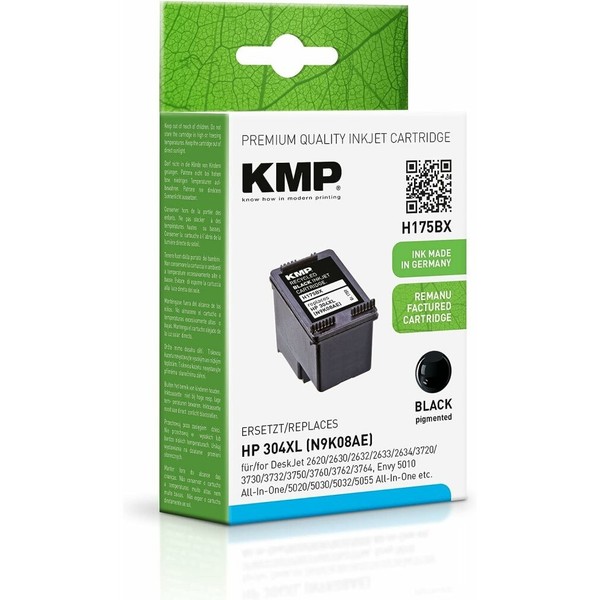 KMP H175 Schwarz Pigmentiert Tintenpatrone Ersetzt HP 304XL (N9K08AE)-image
