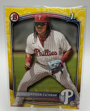 2025 Bowman Prospects Yellow Pattern /75 Aroon Escobar #BP-65