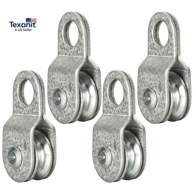 4 Pack Small Snatch Cable Pulley Block for 6Mm / 0.23 Inch Wire Rope, Single Pul