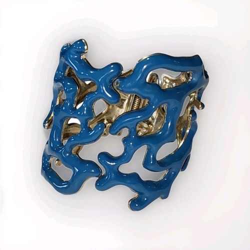 KJL ? Stil türkis blau Koralle Zweig emailliert Manschette verstellbar goldfarben Armband - Bild 1 von 11