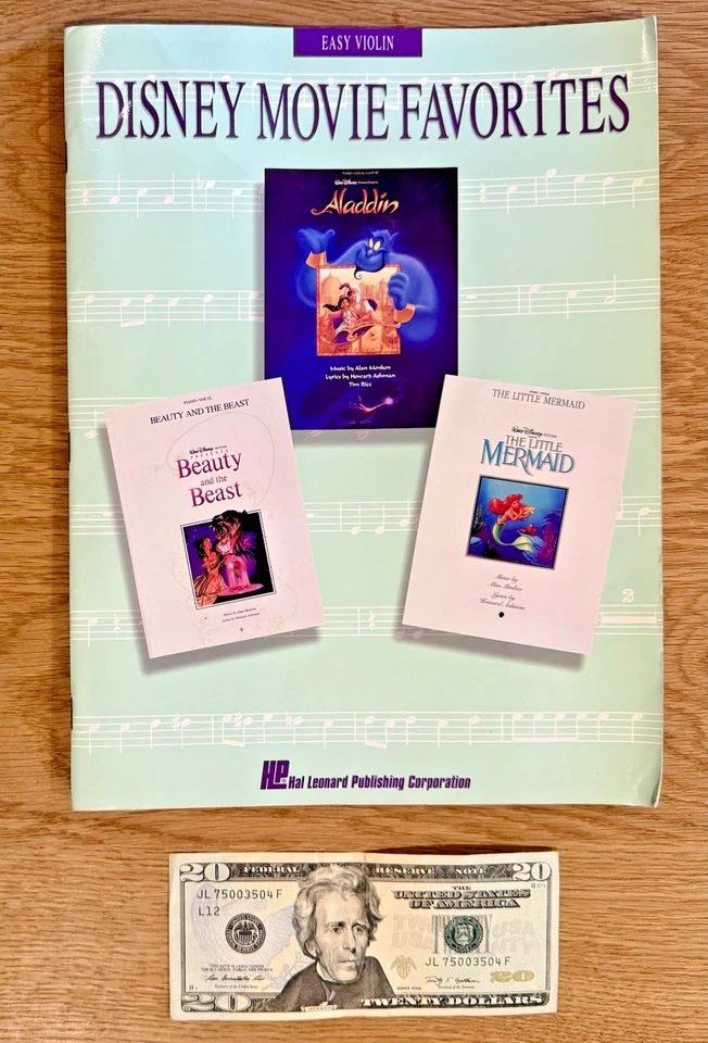 Easy Violin DISNEY MOVIE FAVORITES Sheet Music 28 Songs ALADDIN LITTLE MERMAID - Image 2 of 4