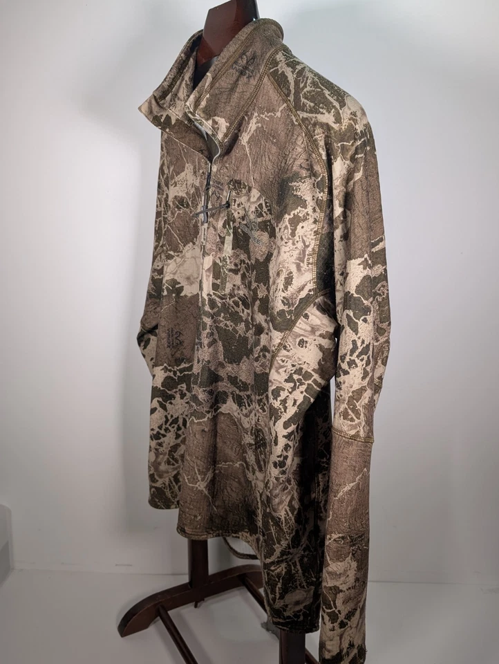 Realtree Wav3X Camo 1/4 Zip Pullover Fleece Microban Scent Control Men's XL - Image 2 of 4