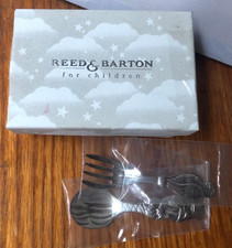 Reeds and Barton Silver-Plated Baby spoon Fork Set, new in package w box