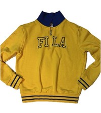 Vintage Fila 90s Y2K Yellow Track Jacket Quarter Zip Size Small