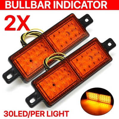 2x Amber 30 LED Front Indicator Park Lights For TJM Bullbar Marker Lamp ARB Bar