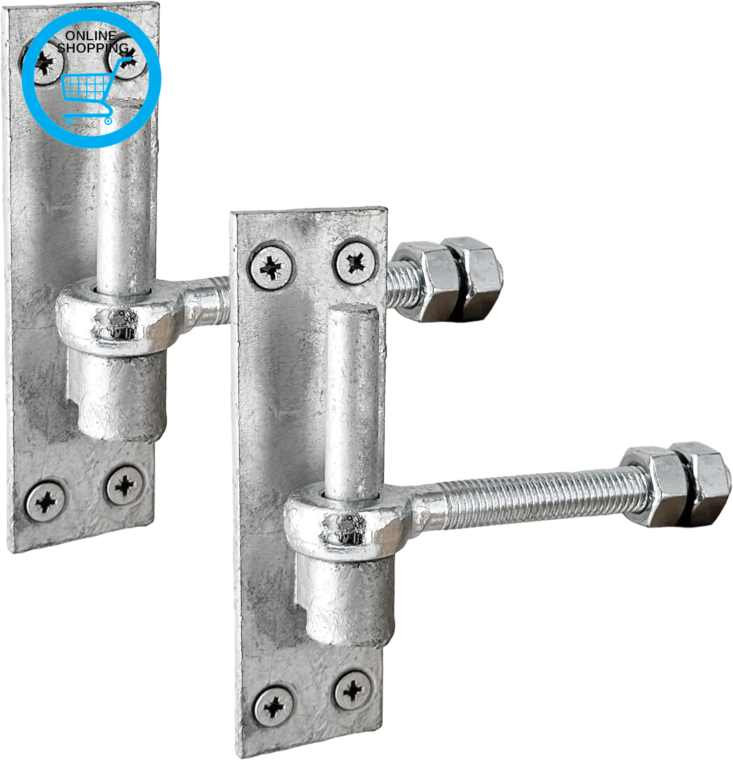 ® 2 Pack Heavy Duty Gate Hinges with 12Mm Pin and 12Mm Gate Eye Bolts, to Suit W
