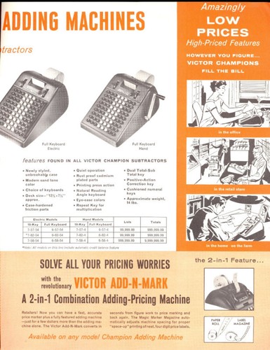 Vintage Brochure VICTOR CHAMPION ADDING MACHINES - Picture 2 of 3