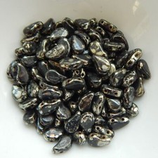 30 Beads - Paisley Duo Two Hole Czech Glass - Jet Picasso