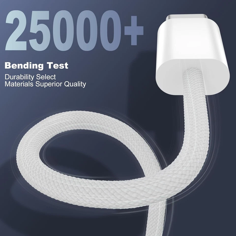 Fast Charger Braided Cable For iPhone 15 16 PD 60W Type USB C To USB C Data Cord - Image 3 of 4