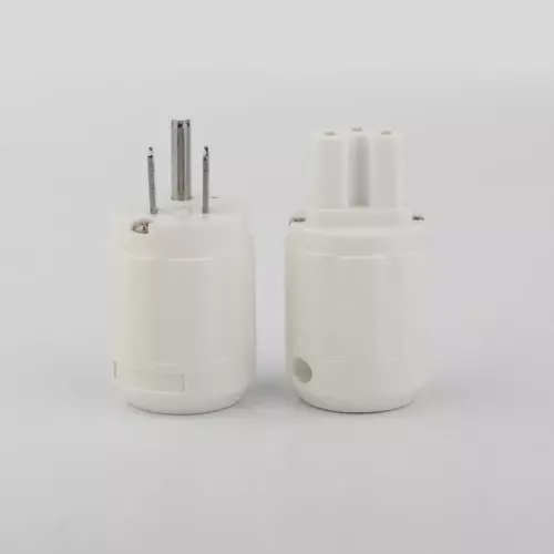 Paar Gold/Rhodiniert US AC Audio Netzstecker IEC C15 HiFi Stromkabel Stecker - Bild 19 von 31