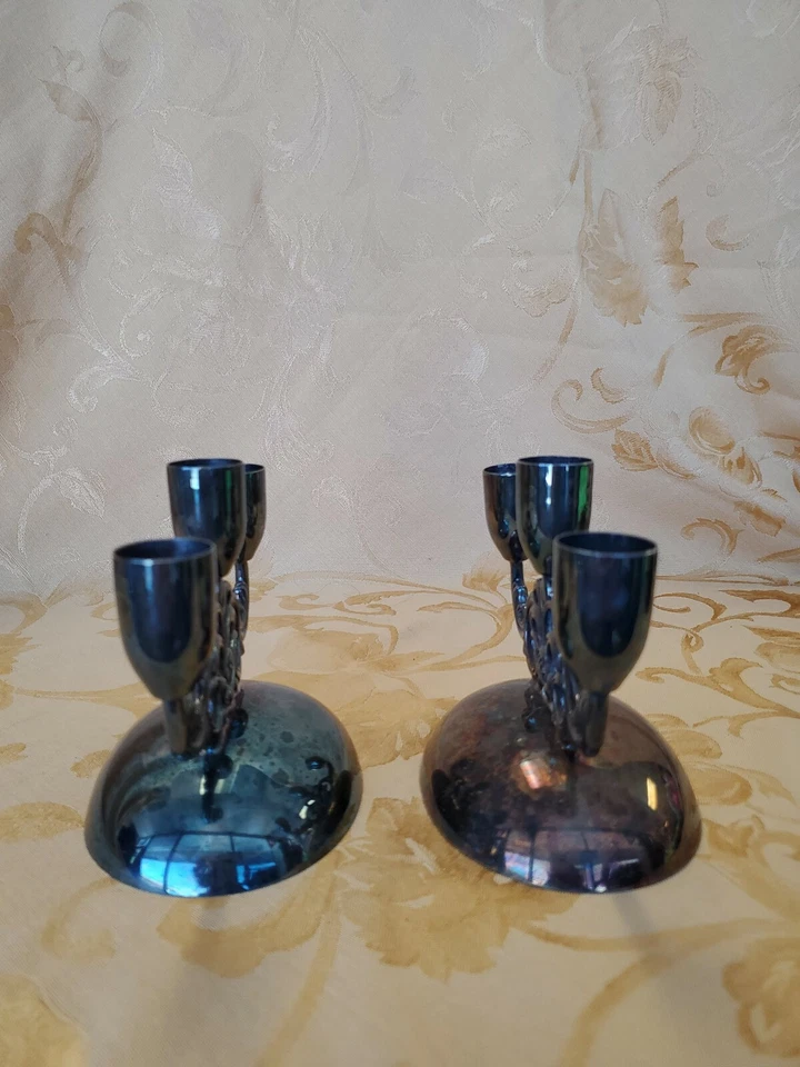 Pair of Reed & Barton Silverplated Candle Holder.  — 第 4/4 张图片