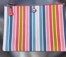 COACH Multi Colored Striped IPAD/TABLET SLEEVE CASE 11 1/2  X 9  