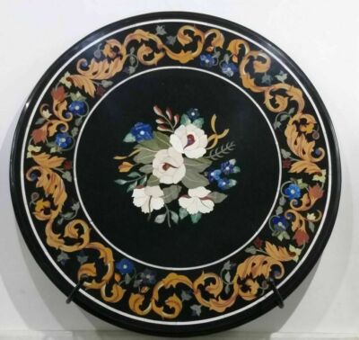 18'' Table Marble Inlay Top pietra Dura Home garden coffee dining Decor b2
