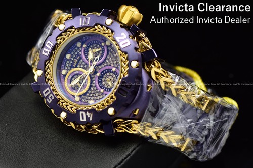 RARE Invicta Gladiator Women Diamond Purple Dial Label Quartz Watch 138 Diamonds - Picture 3 of 14
