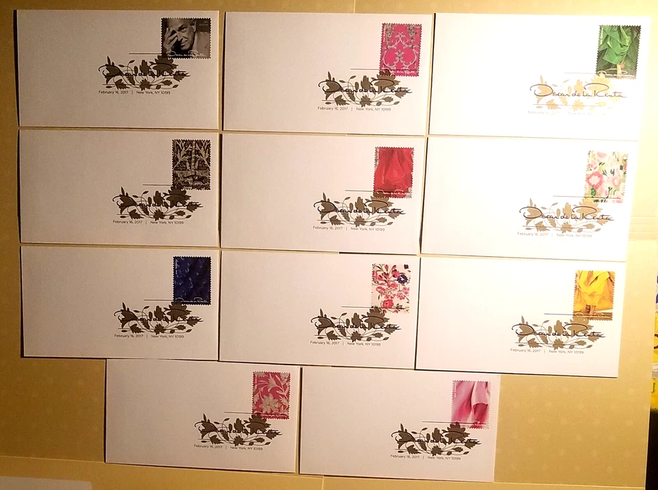 OSCAR DE LA RENTA FASHION DESIGNER #5173 FOREVER STAMP 11 DCP FIRST DAY COVERS - Image 2 of 4