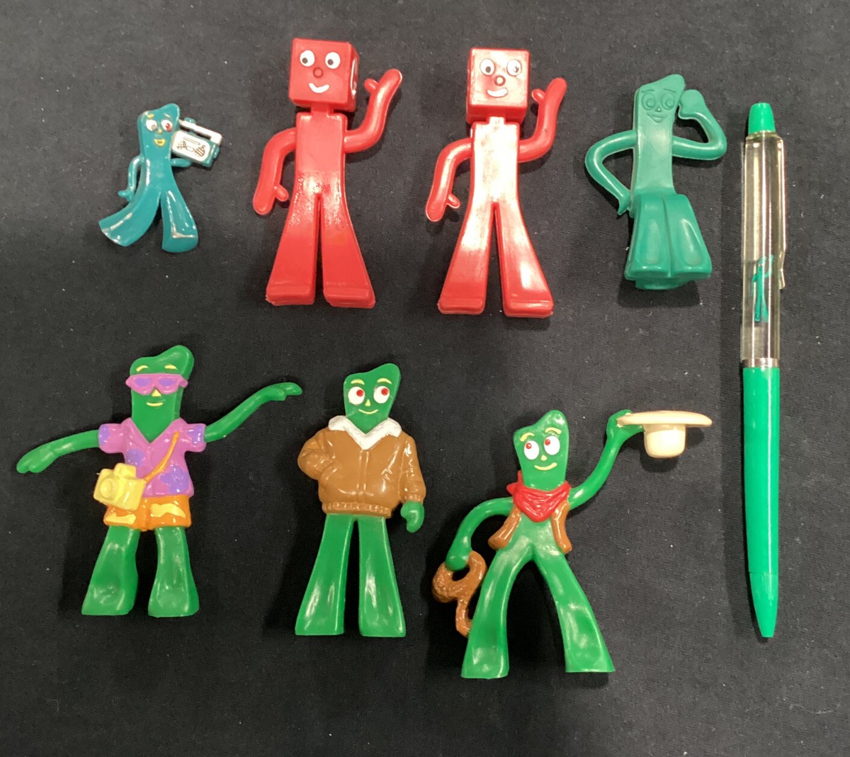 Vintage Gumby Lot Multi Figures 1989 Pencil Topper 1985 Pin 80s | eBay