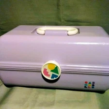 CABOODLES Lavender 1991 Makeup Box Carry Case Mirror Vintage Model 5626 Plano