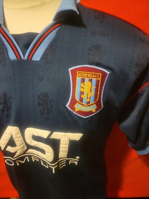 Aston Villa VINTAGE Jersey Mens 38/40 Blue Reebok Away Top AST