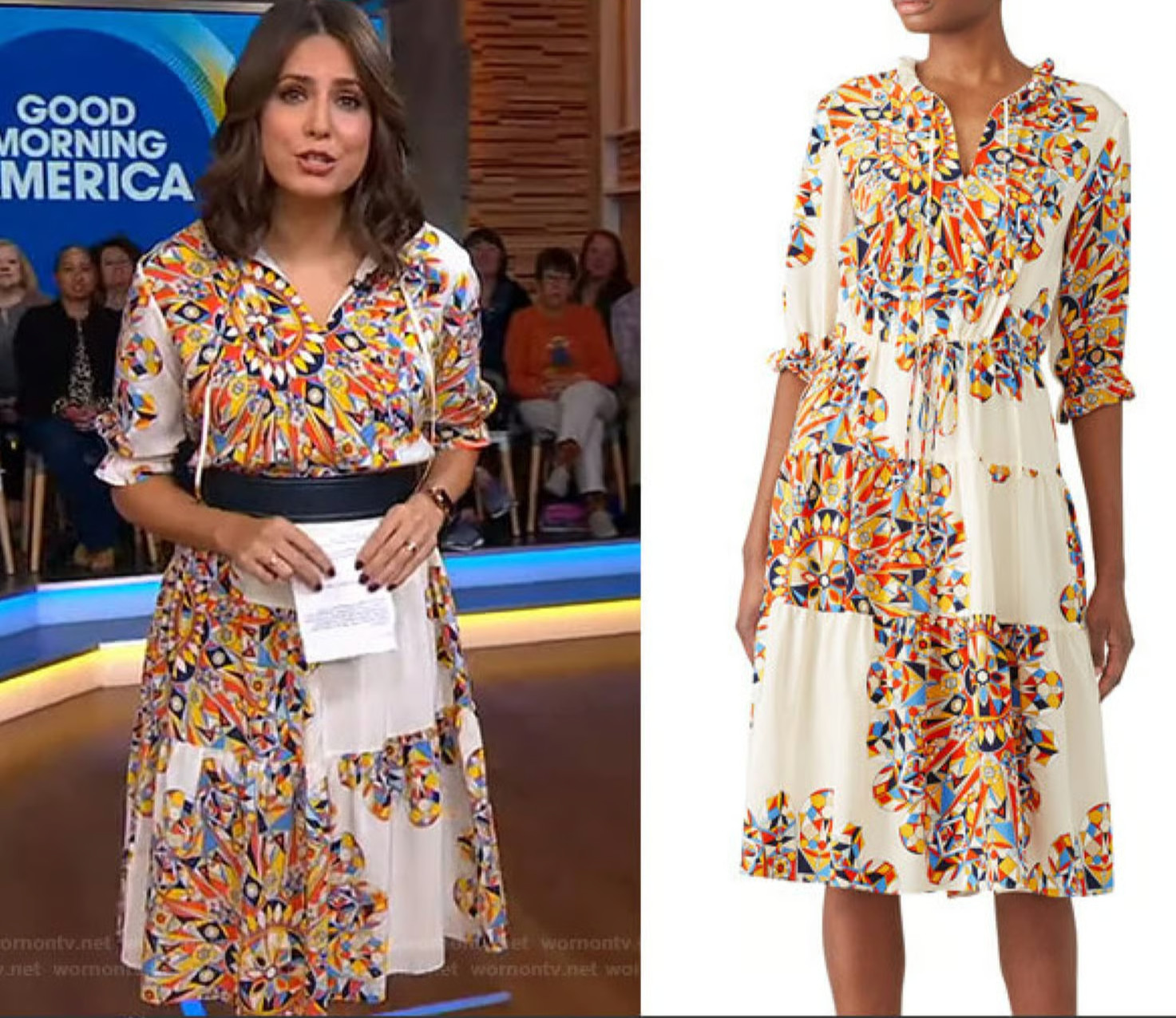 TORY BURCH ARABELLA BOHO BOHEMIAN PEASANT SILK DRESS SWEET TANGERINE SIZE SMALL thumbnail 3