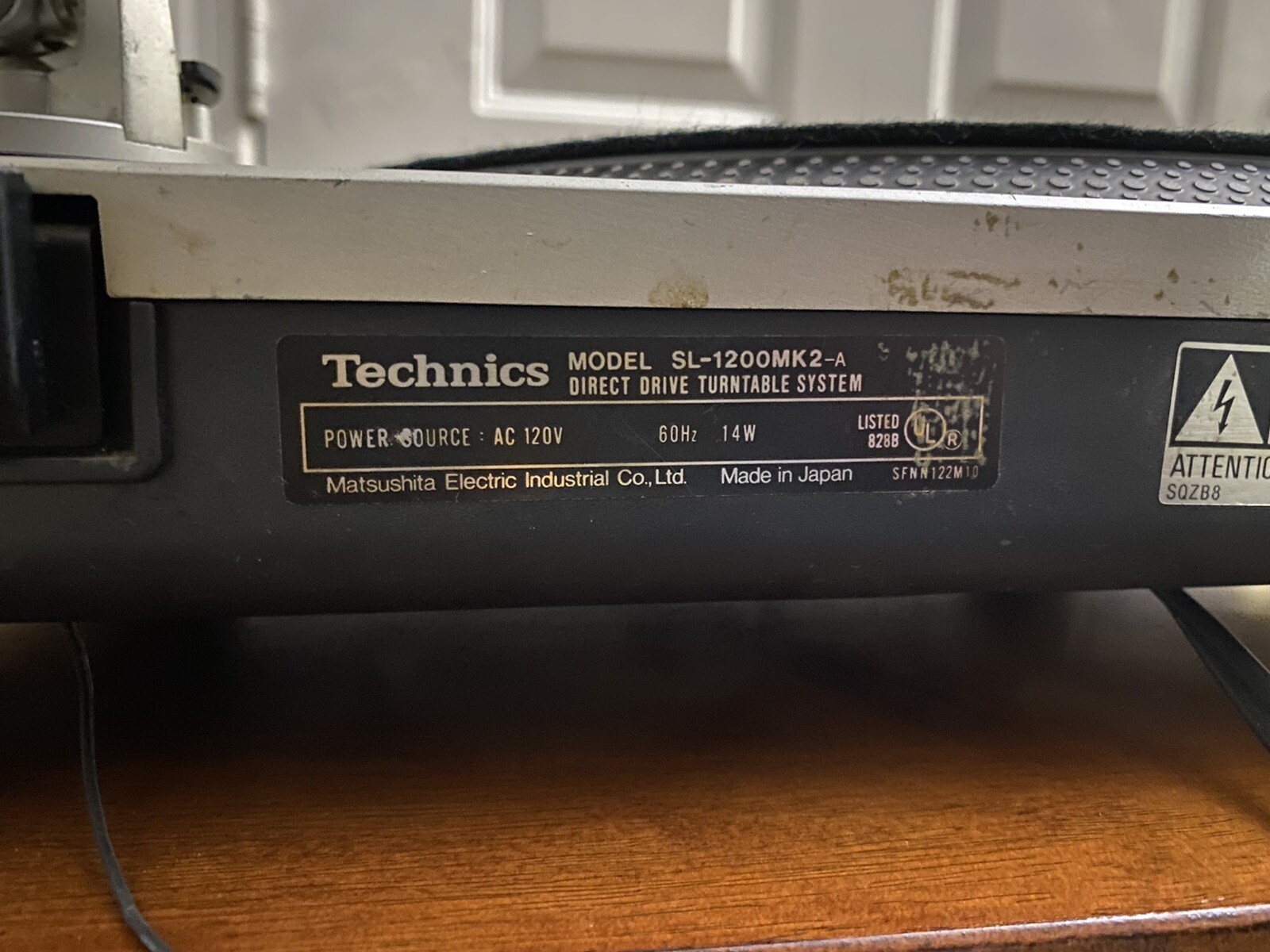 Technics SL-1200MK2 Professional DJ Turntable - Silver