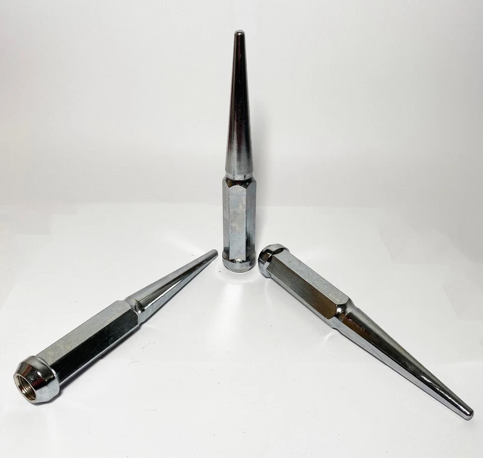 FIT FORD EXPEDITION F150 15-19 锥形座椅 SPIKE LUG NUT 6" 14x1.5 铬 24 件 — 第 4/4 张图片