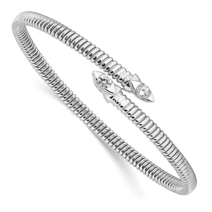 アクセサリー Italy 925 balls cuff bangle ChicSilver Women's 925 Solid Sterling Silver Polished Round