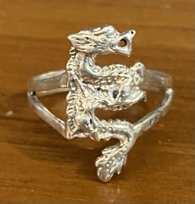Goth Sterling Silber Drachen Ring Größe 11