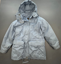 Eddie Bauer Goose Down Parka Jacket Mens Large Detachable Hood Blue Vintage 80's