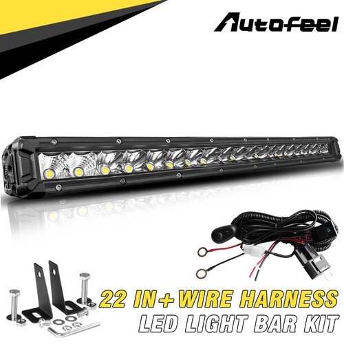 22 inch LED Light Bar + Wiring Kit Spot Flood Combo For Truck Offroad