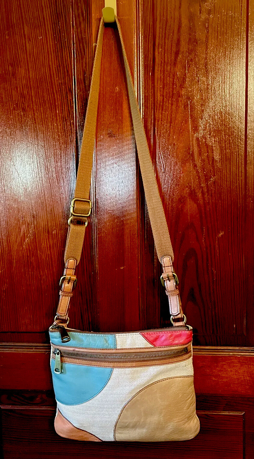 Fossil Explorer Crossbody Patchwork Leather Shoul… - image 1