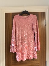 Love Shack Fancy Pink Sequin Mini Dress