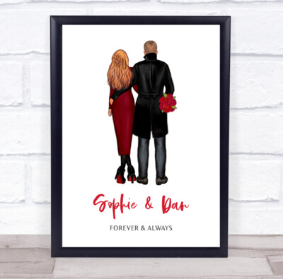 Forever & Always rotes romantisches Geschenk für Sie oder Ihn personalisierter Paardruck