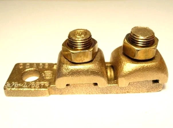 x6! BURNDY QIKLUG QQA28 3/0-4/0 Str. 1-hole Twin Clamp Mechanical Terminal Lug - Image 4 of 4