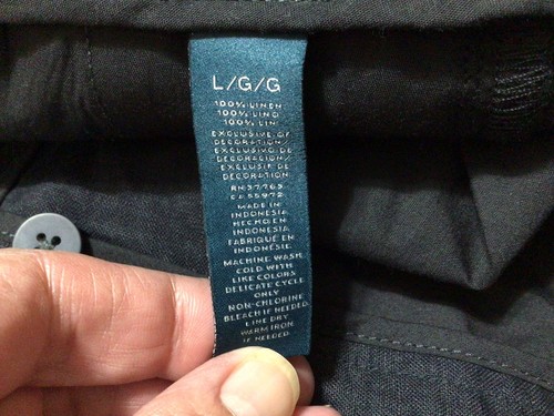 Perry Ellis Herren Freizeit Leinenhose Größe Large schwarz Taschen flach vorne neu - Bild 8 von 10