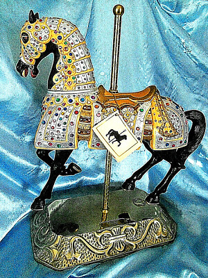 Carmel C-1900s Jeweled Knights Carousel Horse Statue 16