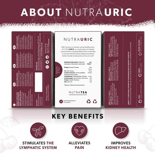 Nutra Tea Nutra Uric Tea Bags 20's - Urinary Tract Health Support - Picture 2 of 5