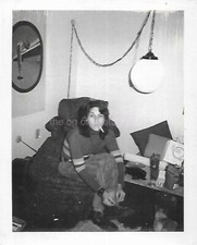HOW SHE ROLLED Vintage POLAROID Found Photo BLACK AND WHITE Original 410 53 A