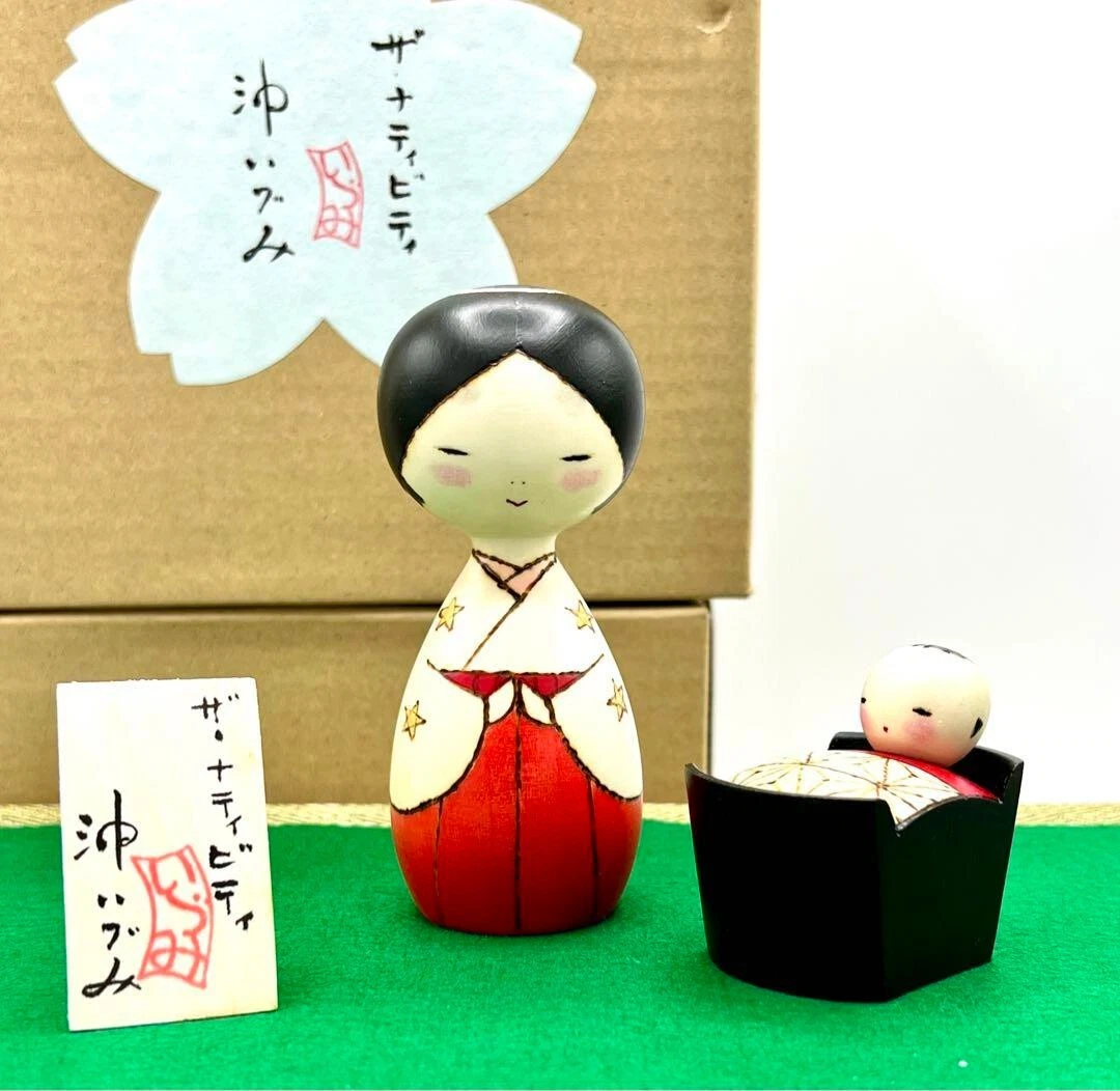 The Nativity Christ Doll Kokeshi Wooden Traditional CraftsHandmade