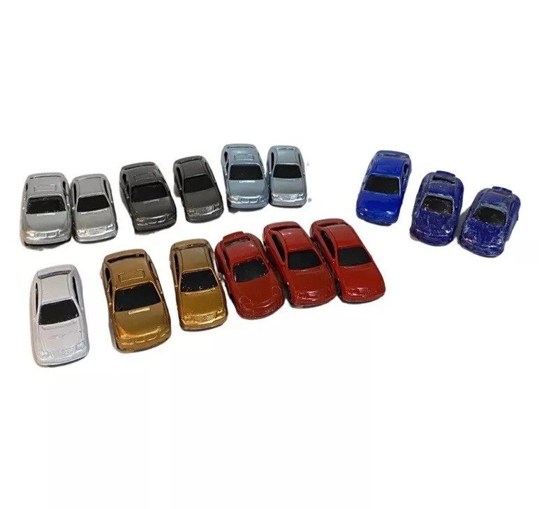 Lote de 15 coches modelo escala N vehículos miniatura para diseños de trenes y dioramas Foto 3 de 4
