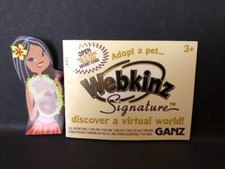 Unused Code Tag ONLY Webkinz Signature Small White Persian Cat NO PLUSH WKSS2003
