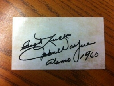 JOHN WAYNE THE ALAMO MOVIE PRE-PRINTED BUSINESS CARD